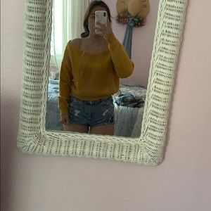 missguided yellow cropped sweater
